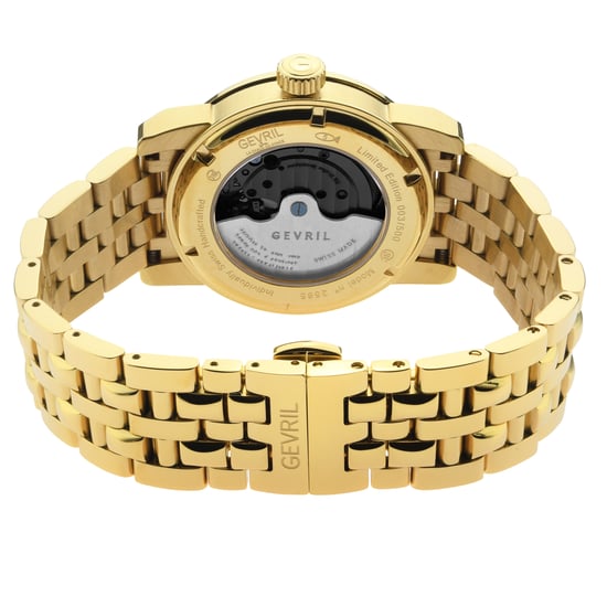 Gevril Men's Madison 2575 Swiss Automatic Movement Sellita SW200 Yellow Gold Stainless Steel Limited Edition Date Watch
