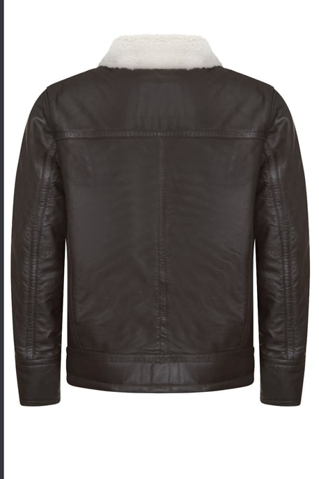 Men's Leather Quilted Biker Puffer Jacket - Brasilia