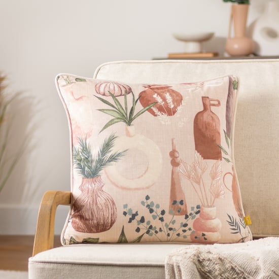 furn. Earthen Velvet Piped Polyester Filled Cushion