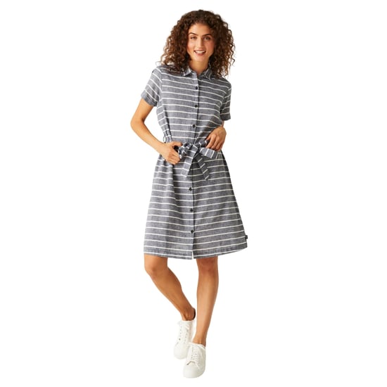 Regatta Womens/Ladies Rema Striped Shirt Dress (Navy/White)