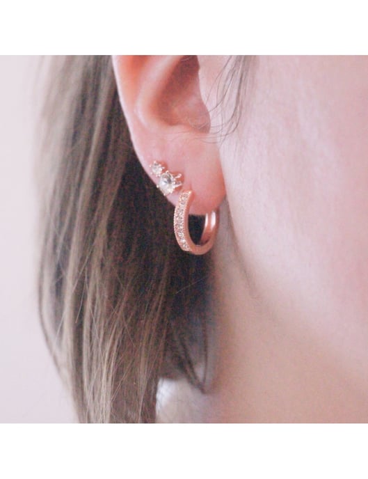 Eclat Ohrringe - Rose Gold und Kristall - Image 6