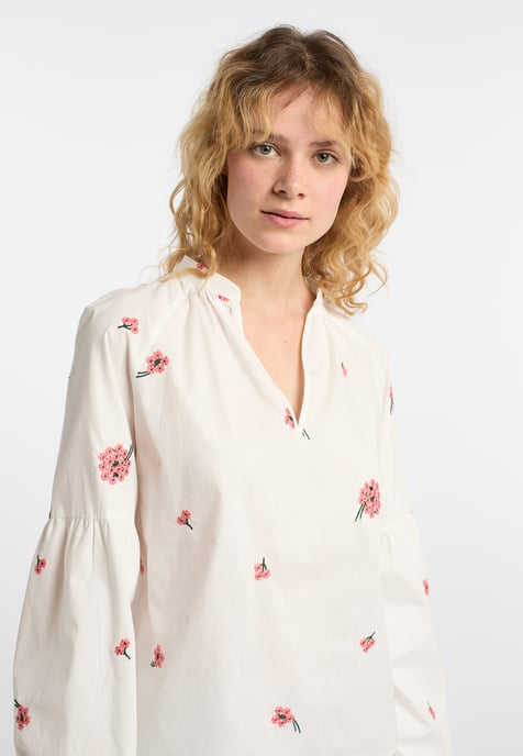 Dreimaster Tunika Damen Wollweiss Koralle - Image 5
