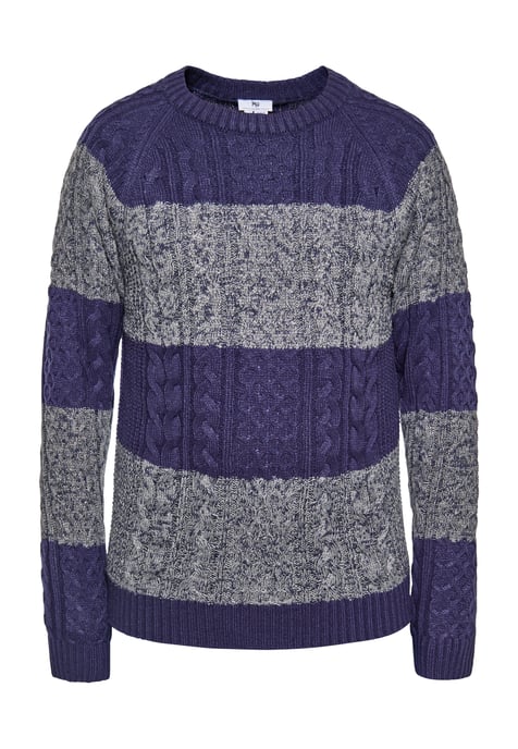 Mo Strickpullover Herren marinegrau melange - Image 1