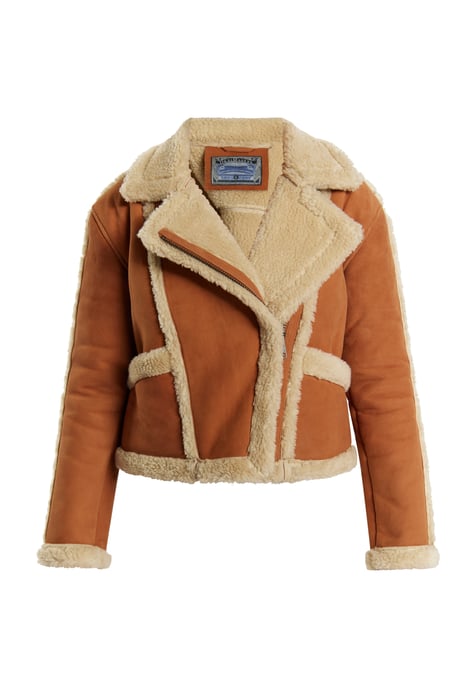Dreimaster Bikerjacke aus Leder Damen Cognac - Image 1