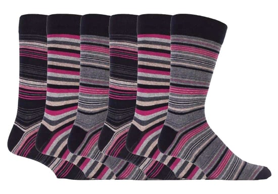 6er-Pack bunte gestreifte Baumwollsocken für Herren in 7 verschiedenen Ausführungen - Image 1