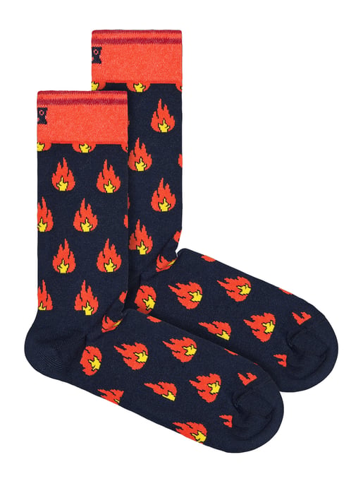 Glückliche Socken - Neuheit Flammen Design Socken | Großes Geschenk - Flammen - Image 1