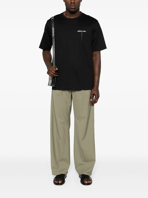 Fendi Made in Fendi T-Shirt mit gesticktem Logo in Schwarz - Image 5