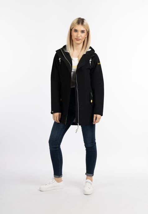 Schmuddelwedda Regenjacke - recyceltes Material Damen Schwarz - Image 1