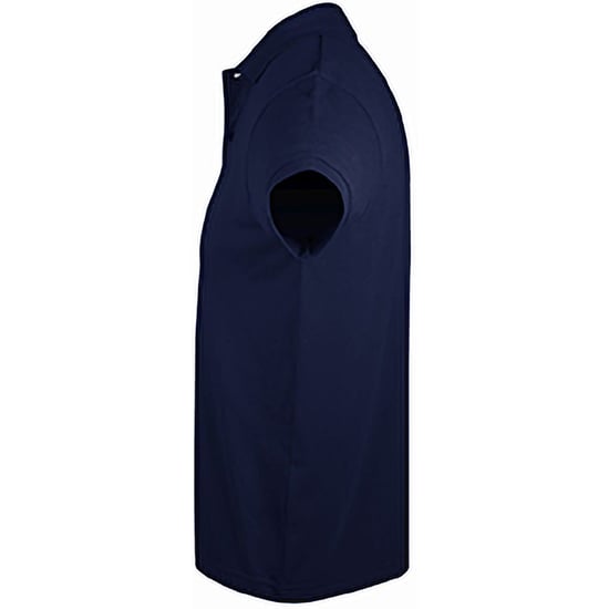 SOLs Mens Prime Pique Plain Short Sleeve Polo Shirt (French Navy) - Image 3