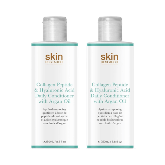 Skin Research Collagen Peptide & Hyaluronic Acid Daily Conditioner with Argan Oil 250ml Twin Value Savings Pack