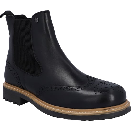 Hunter Cawdor Leder Herren Stiefel Schwarz - Image 1