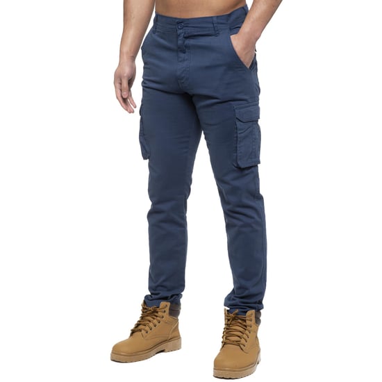 Enzo | Mens Cargo Trousers - Blue