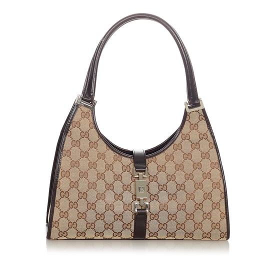 Vintage Gucci GG Canvas Jackie Shoulder Bag Brown - Image 1