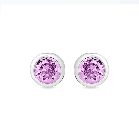 Luxenter essentielle Ohrringe aus 925er Sterlingsilber und Amethyst-Zirkonia mit rhodiumbeschichtetem Finish - Image 1