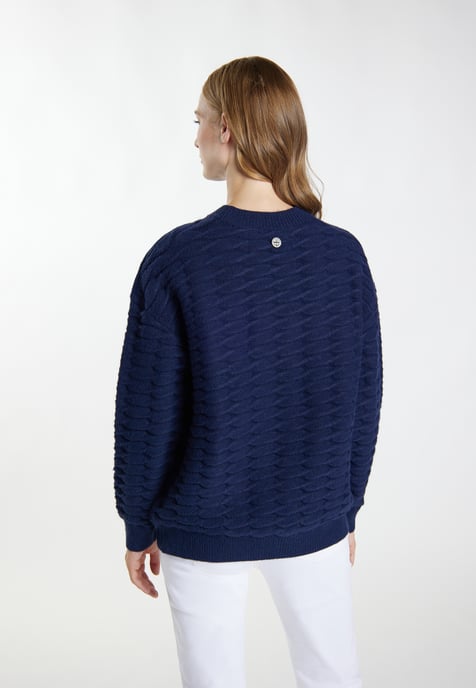 Dreimaster Strickpullover Damen Marine - Image 4