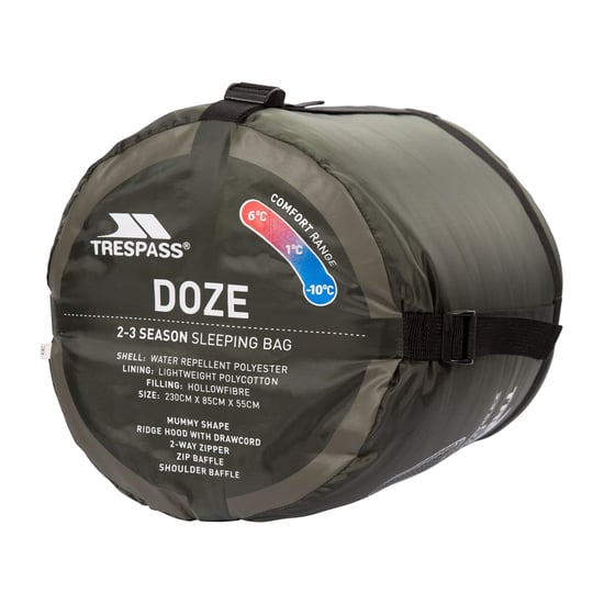 Trespass Doze 3 Season Sleeping Bag (Chive)