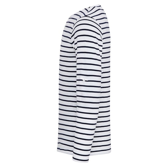Premier Mens Long John Roll Sleeve Tee (Weiß/Marine) - Image 3