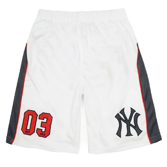 Majestic NYY Poly Mesh Mens White Shorts