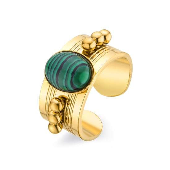 Luxenter Malachit-Ring aus 18 Karat Gelbgold - Dadao - Image 1