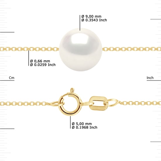 DIADEMA - Necklace - Real Freshwater Pearls in Yellow Gold