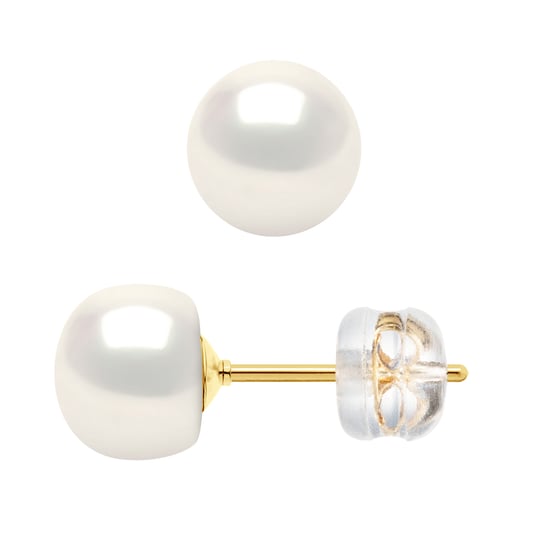 DIADEMA - Earrings - Real Freshwater Pearls - Yellow Gold