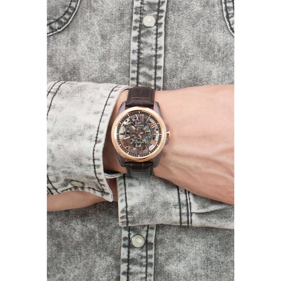 Bulova Automatik Herrenuhr Braun 98A165 - Image 6