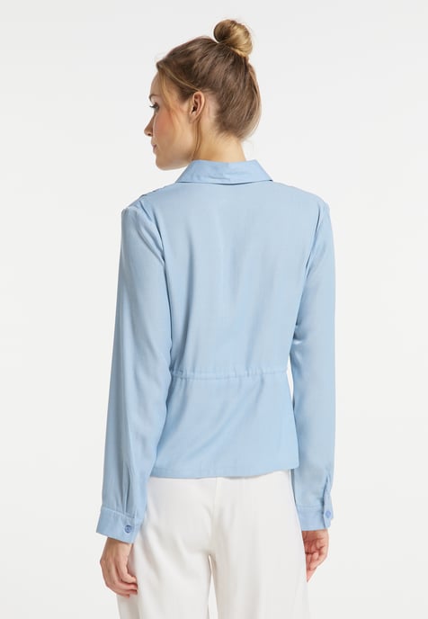 Dreimaster Bluse Damen hellblau - Image 4