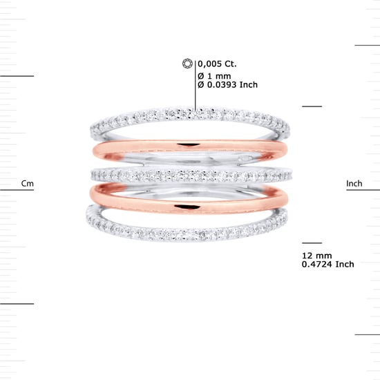 DIADEMA - Ring - Prestige Jewelery - Diamonds - White Gold and Pink Gold