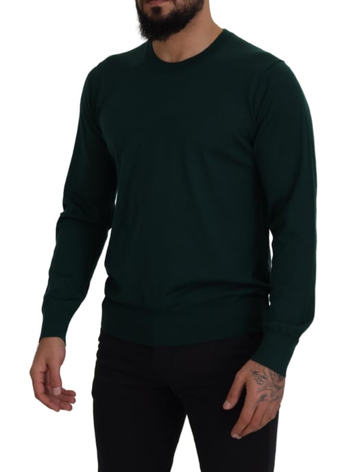 Dolce & Gabbana Grüner Kaschmir Rundhals-Pullover Herren-Sweater - Image 2