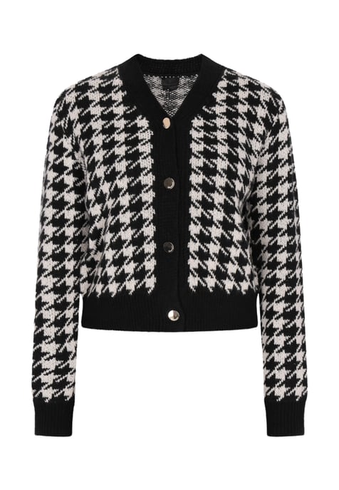 Dreimaster Cardigan Damen Schwarz Wollweiss - Image 1