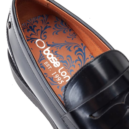Base London Sid Leder Herren schwarze Mokassins - Image 6
