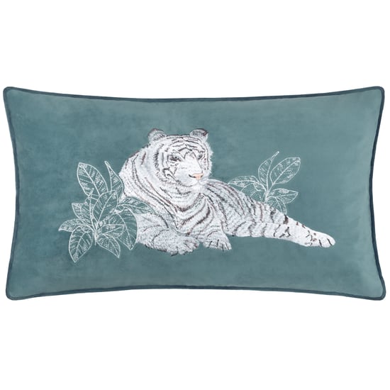 Paoletti Odisha Weißer Tiger Besticktes Federreiches Kissen - Image 1