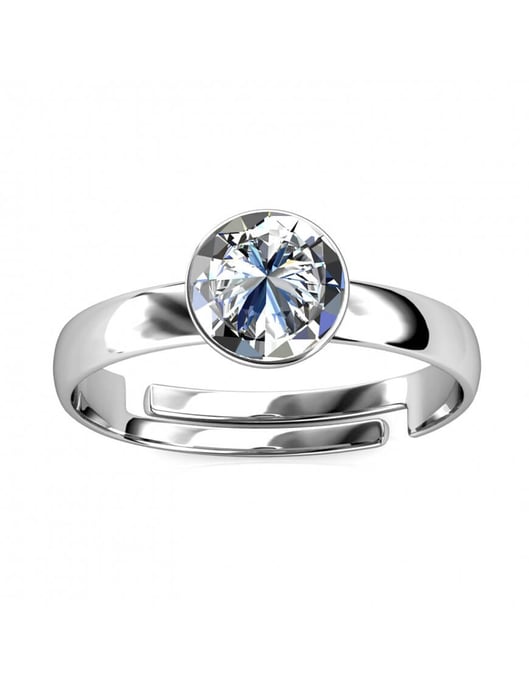 Acacia One Size Ring - Silber und Kristall - Image 3