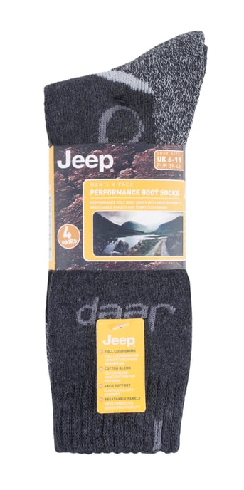 JEEP - 4 Paar Herren Anti Blister dick gepolstert Luxus Boot Socken - Image 2