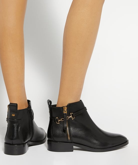 Dune Ladies Parklyn - Leather Buckle-Detail Ankle Boots