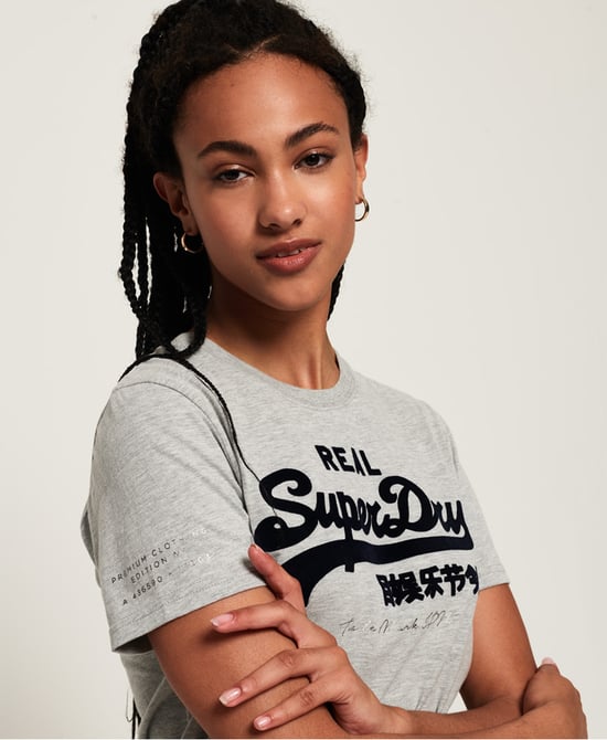 SUPERDRY Vintage Logo Flock Script T-Shirt