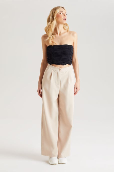 Stone Tailored Wide Leg Trousers