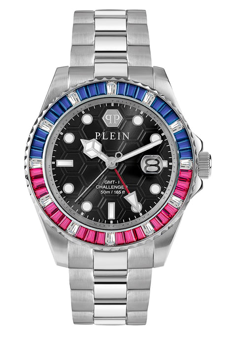 Philipp Plein Gmt-i Challenger Baguettes Men's Silver Watch PWPZA0124