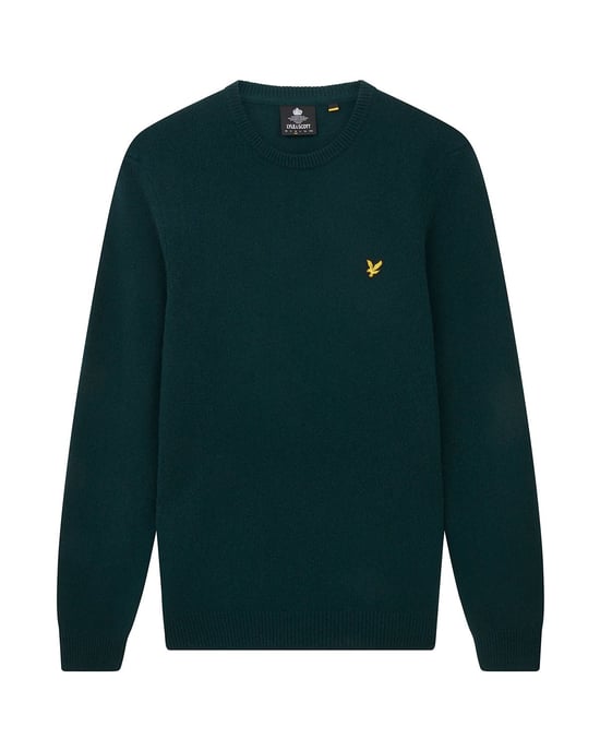 Lyle & Scott Baumwolle Merino Rundhalspullover in Grün - Image 5