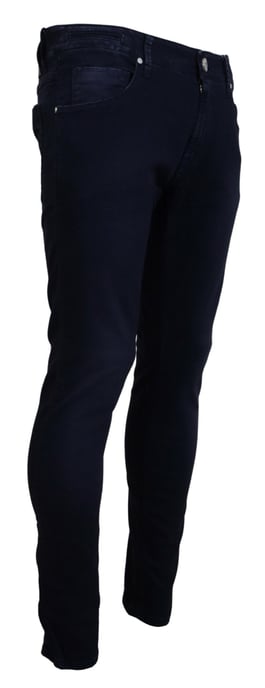 Acht Herren Blaue Baumwoll Tapered Slim Fit Freizeit-Denim-Jeans - Image 2