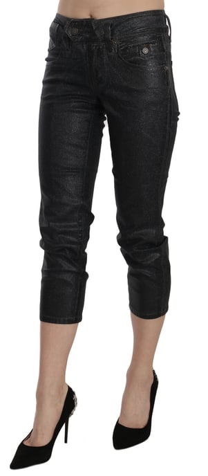John Galliano Frauen Schwarze Gewaschene Mittelhohe Slim Leg Kurze Jeanshosen - Image 3