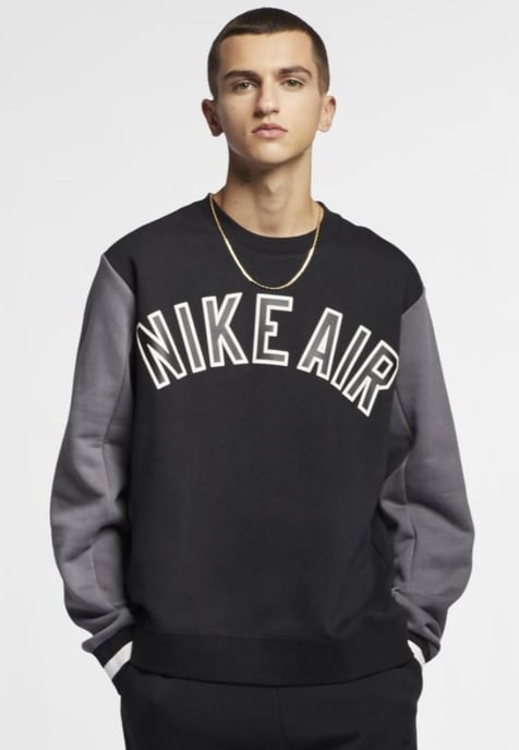 Nike Air Fleece Crew Sweatshirt in Black - Image 1