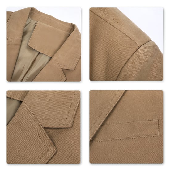 Mens Casual 2 Buttons Autumn Blazer Slim Fit Sport Coat Beige