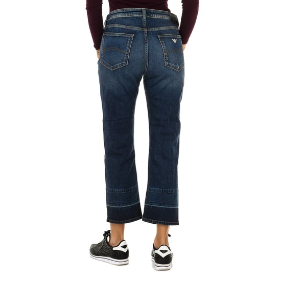 Frauen lange getragen und zerrissen Effekt Denim Hosen 6Y5J10-5D2XZ - Image 3