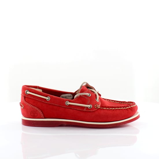 Timberland Classis Boat 2 Eye Red Leather Lace Up Womens Boat Shoes 8866R