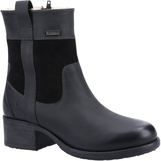 Hush Puppies Saskia Leder Damen Schwarz Stiefel - Image 1