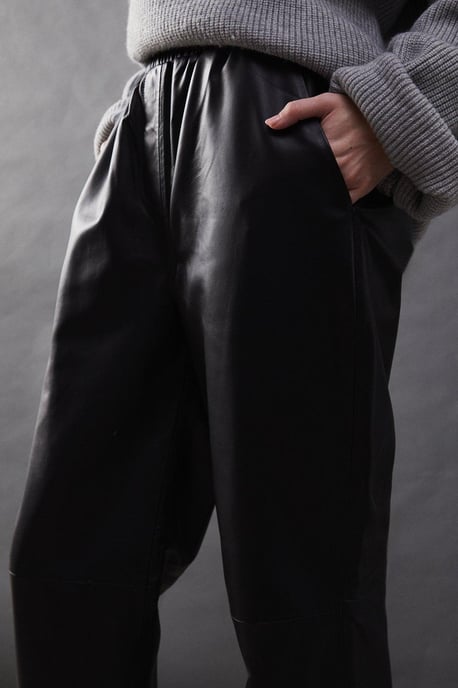 Real Leather Straight Leg Jogger - Image 4