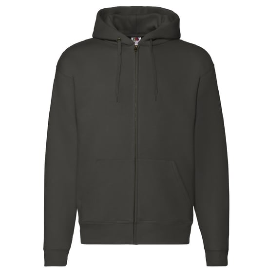 Fruit Of The Loom Herren Zip durch Kapuzen-Sweatshirt / Hoodie (Charcoal) - Image 1