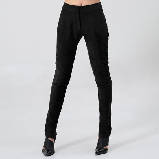 Schlanke, strukturierte Hose aus Stretch-Wildleder - Image 1