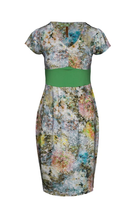 Kleid mit Blumendruck und langen Ärmeln - Image 1